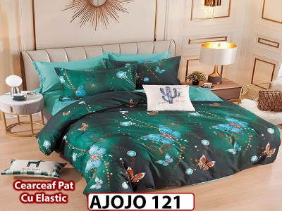 Lenjerie din finet 6 piese si cearceaf cu Elastic - AJOJO121 Lenjerie din finet 6 piese si cearceaf cu Elastic - AJOJO121
