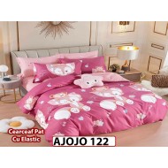 Lenjerie din finet 6 piese si cearceaf cu Elastic - AJOJO122