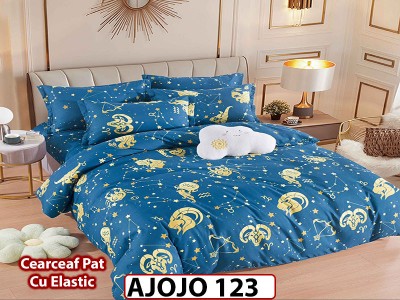 Lenjerie din finet 6 piese si cearceaf cu Elastic - AJOJO123 Lenjerie din finet 6 piese si cearceaf cu Elastic - AJOJO123