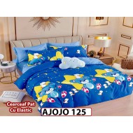 Lenjerie din finet 6 piese si cearceaf cu Elastic - AJOJO125