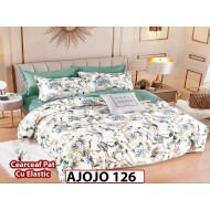 Lenjerie din finet 6 piese si cearceaf cu Elastic - AJOJO126