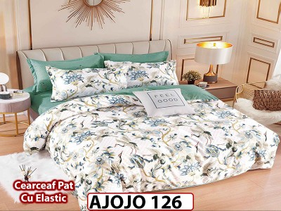 Lenjerie din finet 6 piese si cearceaf cu Elastic - AJOJO126 Lenjerie din finet 6 piese si cearceaf cu Elastic - AJOJO126