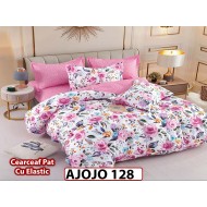 Lenjerie din finet 6 piese si cearceaf cu Elastic - AJOJO128