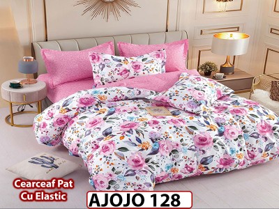 Lenjerie din finet 6 piese si cearceaf cu Elastic - AJOJO128 Lenjerie din finet 6 piese si cearceaf cu Elastic - AJOJO128