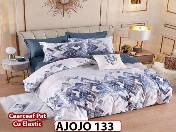 Lenjerie din finet 6 piese si cearceaf cu Elastic - AJOJO133