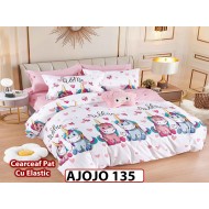 Lenjerie din finet 6 piese si cearceaf cu Elastic - AJOJO135