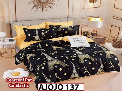 Lenjerie din finet 6 piese si cearceaf cu Elastic - AJOJO137 Lenjerie din finet 6 piese si cearceaf cu Elastic - AJOJO137