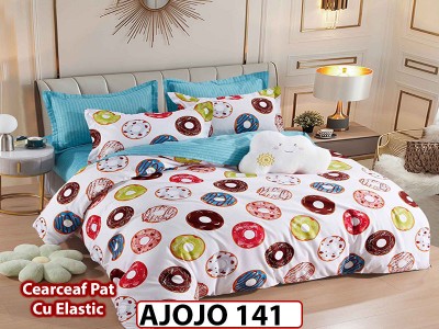 Lenjerie din finet 6 piese si cearceaf cu Elastic - AJOJO141 Lenjerie din finet 6 piese si cearceaf cu Elastic - AJOJO141