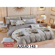 Lenjerie din finet 6 piese si cearceaf cu Elastic - AJOJO143