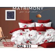 Lenjerie din finet cu 6 piese si cearceaf cu Elastic - DAL251