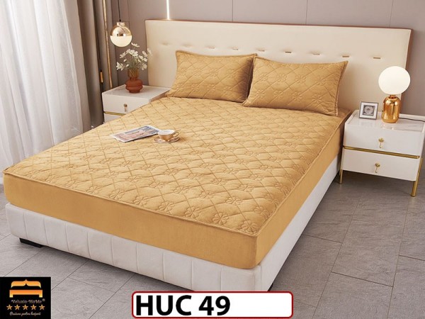 Husa matlasata tip topper din catifea 180x200 - Pat 2 Persoane - HUC49