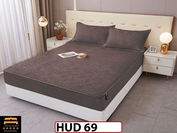 Husa matlasata tip topper din catifea + 2 Fete de Perne - Saltea 160x200- HUD69