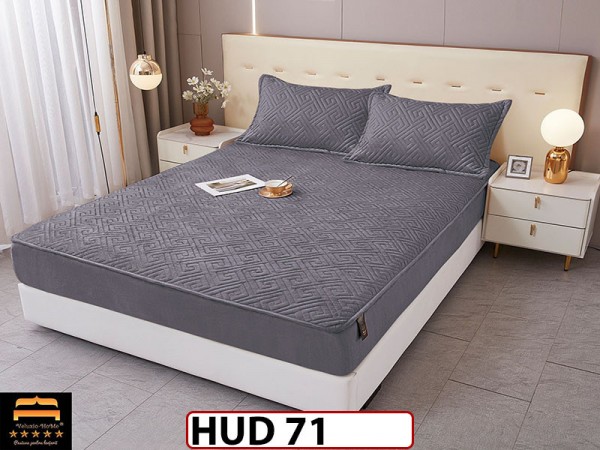 Husa matlasata tip topper din catifea + 2 Fete de Perne - Saltea 160x200- HUD71