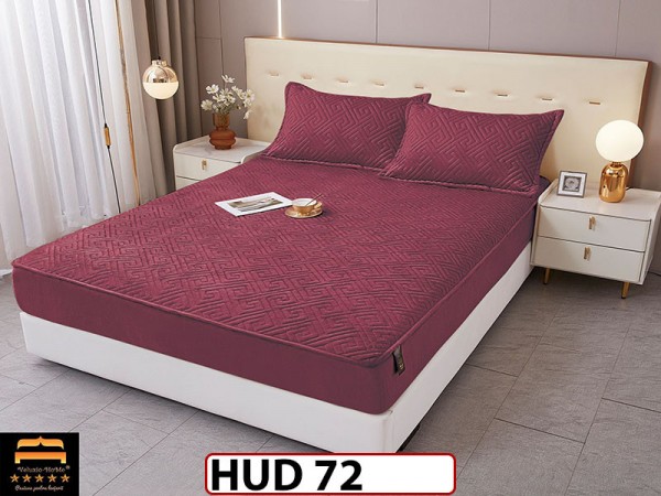 Husa matlasata tip topper din catifea + 2 Fete de Perne - Saltea 160x200- HUD72