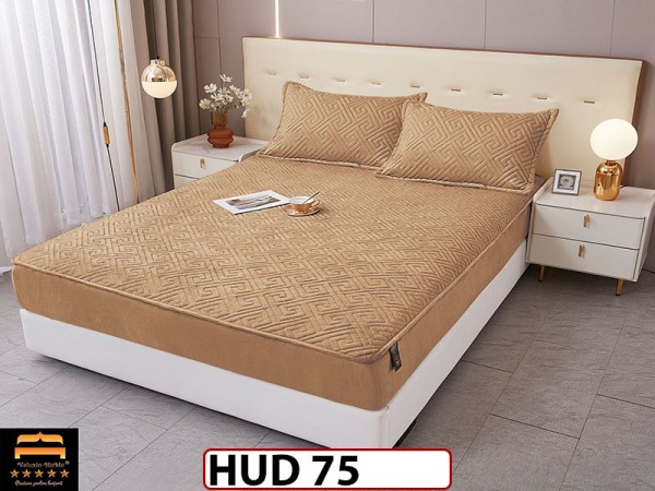 Husa matlasata tip topper din catifea + 2 Fete de Perne - Saltea 160x200- HUD75