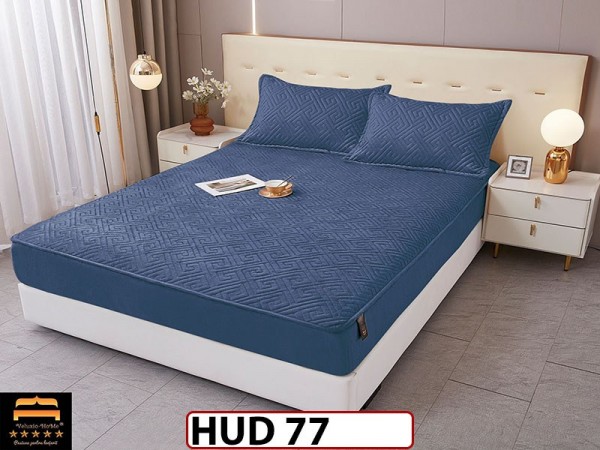 Husa matlasata tip topper din catifea + 2 Fete de Perne - Saltea 160x200- HUD77