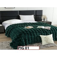 Patura Pufoasa Groasa din Blanita Artificiala de Iepure cu fermoar- PIG01