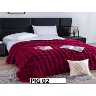 Patura Pufoasa Groasa din Blanita Artificiala de Iepure cu fermoar- PIG02