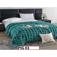 Patura Pufoasa Groasa din Blanita Artificiala de Iepure cu fermoar- PIG03