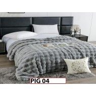 Patura Pufoasa Groasa din Blanita Artificiala de Iepure cu fermoar- PIG04