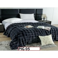 Patura Pufoasa Groasa din Blanita Artificiala de Iepure cu fermoar- PIG05