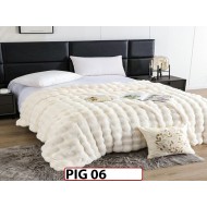 Patura Pufoasa Groasa din Blanita Artificiala de Iepure cu fermoar- PIG06