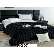 Patura Pufoasa Groasa din Blanita Artificiala de Iepure cu fermoar- PIG07