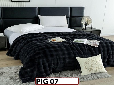 Patura Pufoasa Groasa din Blanita Artificiala de Iepure cu fermoar- PIG07