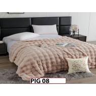 Patura Pufoasa Groasa din Blanita Artificiala de Iepure cu fermoar- PIG08