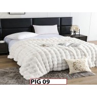 Patura Pufoasa Groasa din Blanita Artificiala de Iepure cu fermoar- PIG09