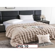 Patura Pufoasa Groasa din Blanita Artificiala de Iepure cu fermoar- PIG10