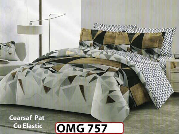 Lenjerie din finet  6 piese cu cearceaf elastic - OMG757