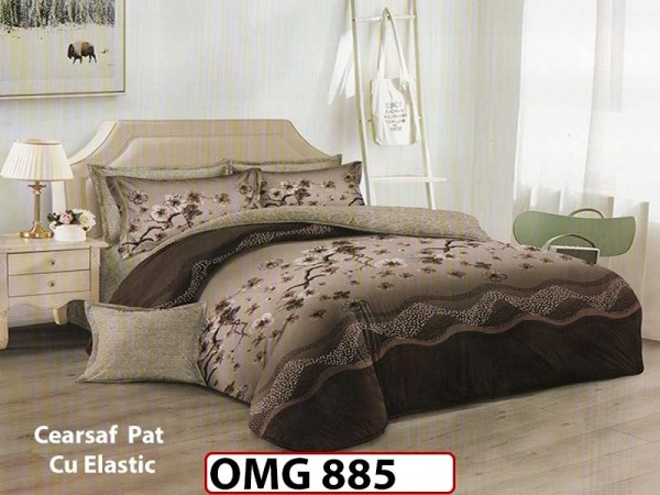 Lenjerie din finet  6 piese cu cearceaf elastic - OMG885