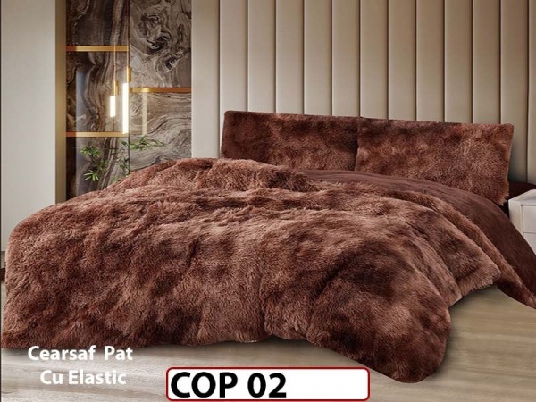 Lenjerie Cocolino Fluffy Pufoasa Cearsaf cu Elastic din 4 piese - COP02