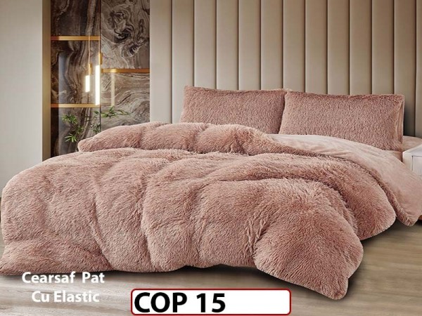 Lenjerie Cocolino Fluffy Pufoasa Cearsaf cu Elastic din 4 piese - COP15