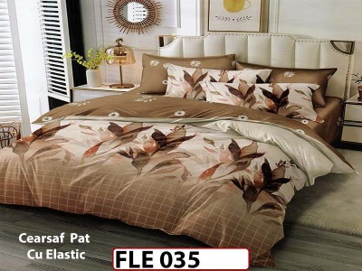 Lenjerie din finet  6 piese si cearceaf cu elastic - FLE035 Lenjerie din finet  6 piese si cearceaf cu elastic - FLE035