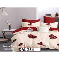 Lenjerie din finet cu 6 piese si cearceaf cu Elastic - DAL254