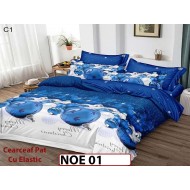 Lenjerie din finet  6 piese si cearceaf cu elastic - NOE01