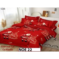 Lenjerie din finet  6 piese si cearceaf cu elastic - NOE22