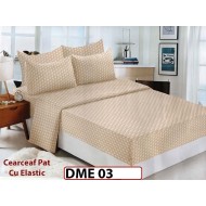 Lenjerie din Damasc Finetat  6 piese cu cearceaf elastic - DME03
