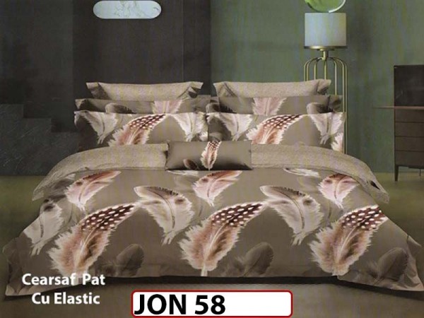 Lenjerie din finet  6 piese cu cearceaf elastic - JON58