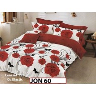 Lenjerie din finet  6 piese cu cearceaf elastic - JON60