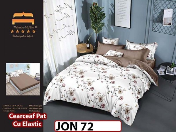 Lenjerie din finet  6 piese cu cearceaf elastic - JON72