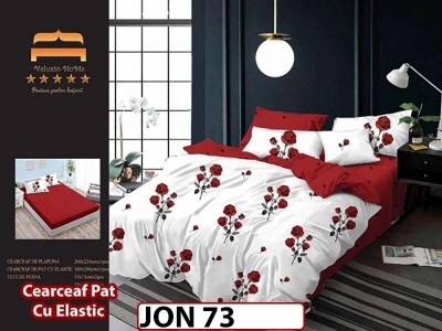 Lenjerie din finet  6 piese cu cearceaf elastic - JON73 Lenjerie din finet  6 piese cu cearceaf elastic - JON73
