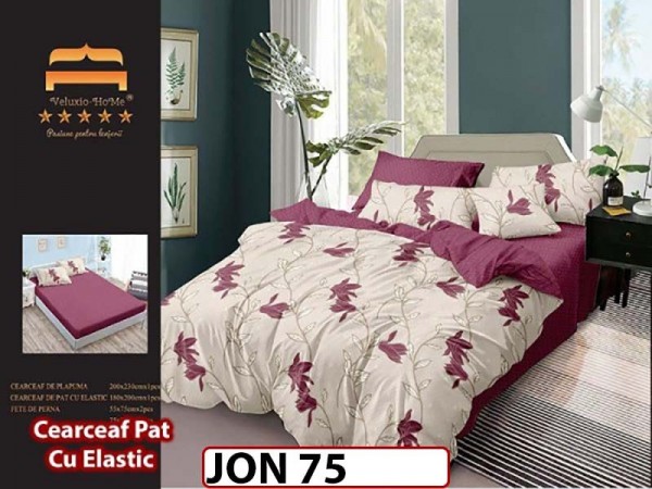 Lenjerie din finet  6 piese cu cearceaf elastic - JON75