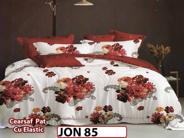 Lenjerie din finet  6 piese cu cearceaf elastic - JON85