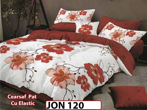 Lenjerie din finet  6 piese cu cearceaf elastic - JON120