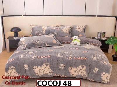 Lenjerie De Pat COCOLINO  cu Elastic 4 piese - COCOJ48 Lenjerie De Pat COCOLINO  cu Elastic 4 piese - COCOJ48