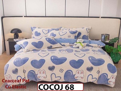 Lenjerie De Pat COCOLINO  cu Elastic 4 piese - COCOJ68 Lenjerie De Pat COCOLINO  cu Elastic 4 piese - COCOJ68