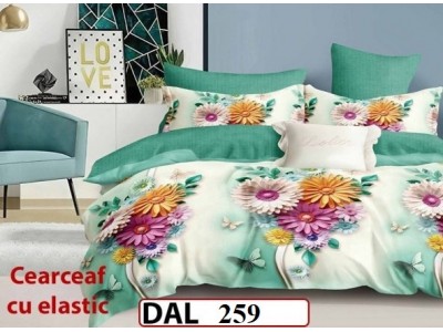 Lenjerie din finet cu 6 piese si cearceaf cu Elastic - DAL259 Lenjerie din finet cu 6 piese si cearceaf cu Elastic - DAL259